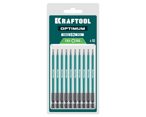 KRAFTOOL OPTIMUM TX 9, 100 мм, 10 шт, биты (26126-9-100-S10)