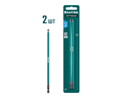 KRAFTOOL OPTIMUM PZ 2, 200 мм, 2 шт, биты (26124-2-200-2)