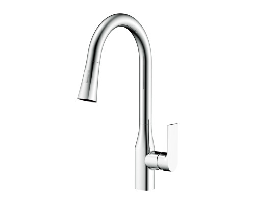 Смеситель KAISER Linear 59044 для кухни, хром, излив поворотный, выдвижной, латунь