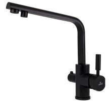 Смеситель KAISER Decor 40144-9 для кухни с подачей фильтрованной воды, чёрный матовый, излив поворот