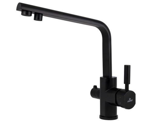 Смеситель KAISER Decor 40144-9 для кухни с подачей фильтрованной воды, чёрный матовый, излив поворот