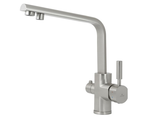 Смеситель KAISER Decor 40144-5 для кухни с подачей фильтрованной воды, серебро, излив поворотный, ла