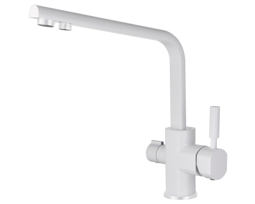 Смеситель KAISER Decor 40144-10 для кухни с подачей фильтрованной воды, белый глянцевый, излив повор