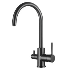 Смеситель KAISER Merkur 26744-15 для кухни с подачей фильтрованной воды, воронёная сталь, излив пово