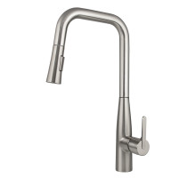 Смеситель KAISER Claro 22144-5 для кухни, серебро, излив поворотный, выдвижной, латунь