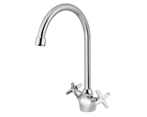 Смеситель KAISER Crystal 28133 для кухни, хром, излив поворотный, латунь