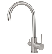 Смеситель KAISER Merkur 26744-5 для кухни с подачей фильтрованной воды, серебро, излив поворотный, л