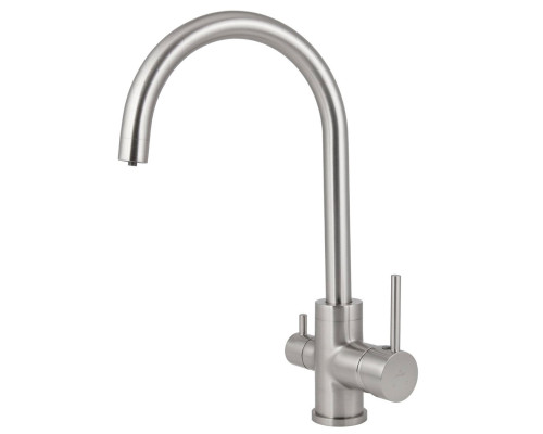 Смеситель KAISER Merkur 26744-5 для кухни с подачей фильтрованной воды, серебро, излив поворотный, л