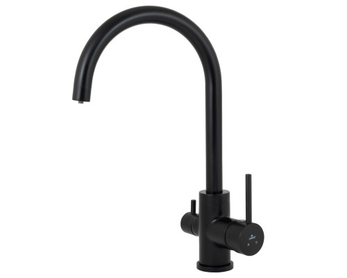 Смеситель KAISER Merkur 26744-9 для кухни с подачей фильтрованной воды, чёрный матовый, излив поворо