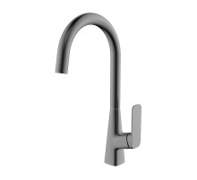 Смеситель KAISER Clever 76144-15 для кухни, воронёная сталь, излив поворотный, латунь