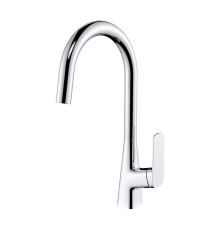 Смеситель KAISER Clever 76144 для кухни, хром, излив поворотный, латунь