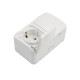 Блок горизонтальный 2 розетки IP54 с/з, о/у, белый мини KRANZ