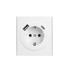 Розетка STRONG 1-ая с/з с/у з/ш 16А с USB A+C быстрой зарядки 5В/3А жемчуг KRANZ