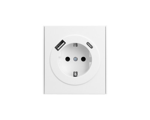 Розетка STRONG 1-ая с/з с/у з/ш 16А с USB A+C быстрой зарядки 5В/3А жемчуг KRANZ