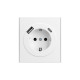 Розетка STRONG 1-ая с/з с/у з/ш 16А с USB A+C быстрой зарядки 5В/3А жемчуг KRANZ