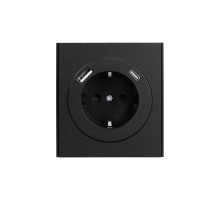 Розетка STRONG 1-ая с/з с/у з/ш 16А с USB A+C быстрой зарядки 5В/3А антрацит KRANZ