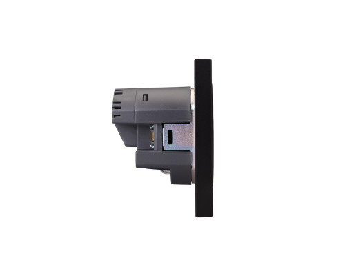 Розетка STRONG 1-ая с/з с/у з/ш 16А с USB A+C быстрой зарядки 5В/3А антрацит KRANZ