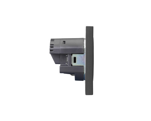 Розетка STRONG 1-ая с/з с/у з/ш 16А с USB A+C быстрой зарядки 5В/3А графит KRANZ