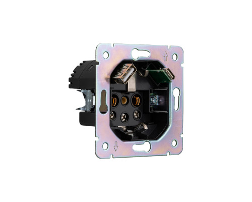 Розетка STRONG 1-ая с/з с/у з/ш 16А с USB A+C быстрой зарядки 5В/3А шелк KRANZ