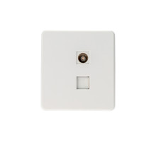 Розетка ROUND компьютерная RJ45 кат6 + TV с/у перламутр KRANZ