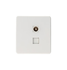Розетка ROUND компьютерная RJ45 кат6 + TV с/у перламутр KRANZ