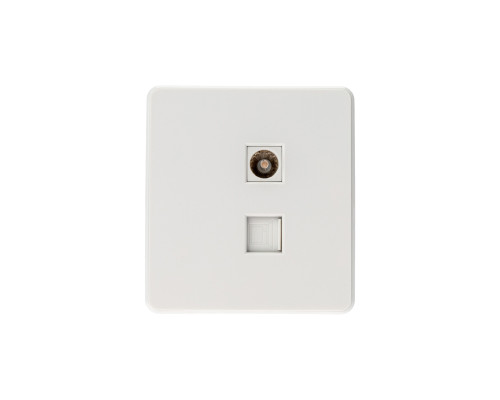 Розетка ROUND компьютерная RJ45 кат6 + TV с/у перламутр KRANZ