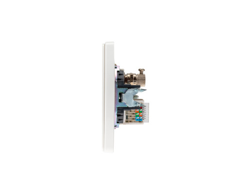 Розетка ROUND компьютерная RJ45 кат6 + TV с/у перламутр KRANZ
