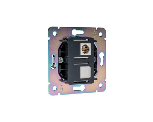 Розетка ROUND компьютерная RJ45 кат6 + TV с/у перламутр KRANZ