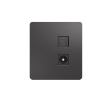 Розетка ROUND компьютерная RJ45 кат6 + TV с/у титан KRANZ
