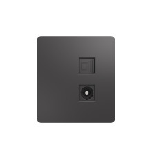 Розетка ROUND компьютерная RJ45 кат6 + TV с/у титан KRANZ