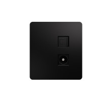 Розетка ROUND компьютерная RJ45 кат6 + TV с/у оникс KRANZ