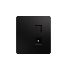 Розетка ROUND компьютерная RJ45 кат6 + TV с/у оникс KRANZ