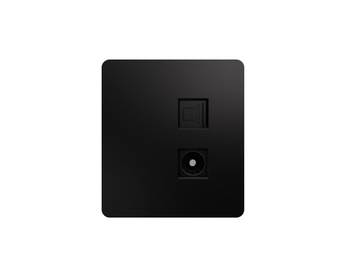 Розетка ROUND компьютерная RJ45 кат6 + TV с/у оникс KRANZ
