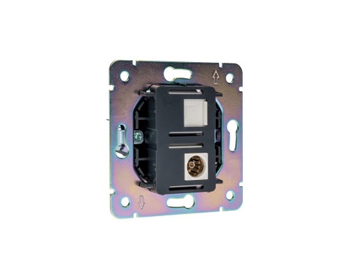 Розетка STRONG компьютерная RJ45 кат6 + TV с/у жемчуг KRANZ