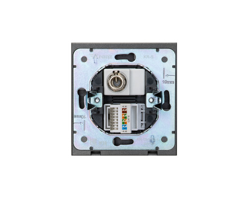 Розетка STRONG компьютерная RJ45 кат6 + TV с/у графит KRANZ
