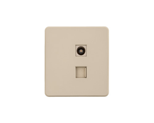 Розетка ROUND компьютерная RJ45 кат6 + TV с/у шелк KRANZ
