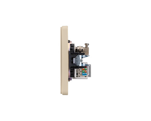 Розетка ROUND компьютерная RJ45 кат6 + TV с/у шелк KRANZ