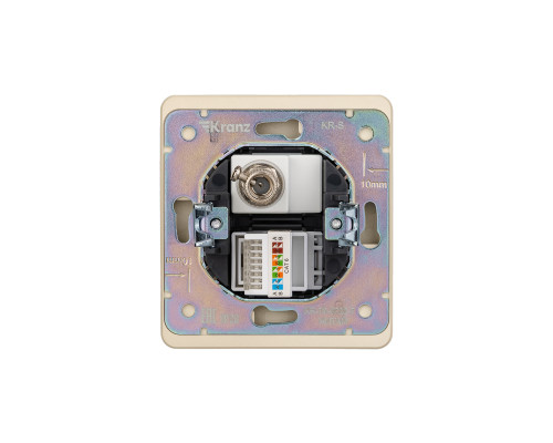 Розетка ROUND компьютерная RJ45 кат6 + TV с/у шелк KRANZ