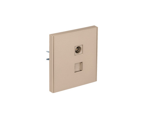 Розетка STRONG компьютерная RJ45 кат6 + TV с/у шелк KRANZ