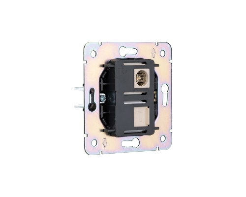 Розетка STRONG компьютерная RJ45 кат6 + TV с/у шелк KRANZ