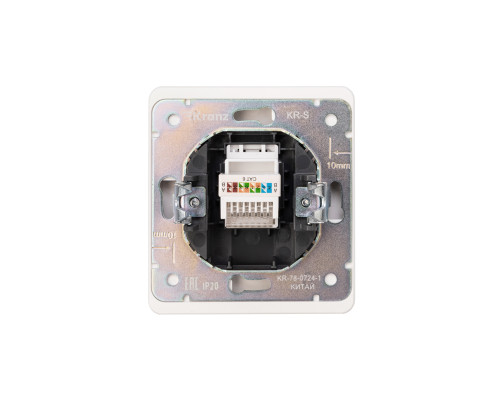 Розетка ROUND компьютерная RJ45 кат6 с/у перламутр KRANZ
