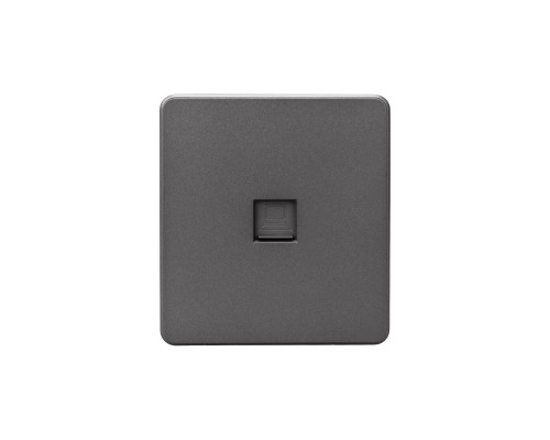 Розетка ROUND компьютерная RJ45 кат6 с/у титан KRANZ