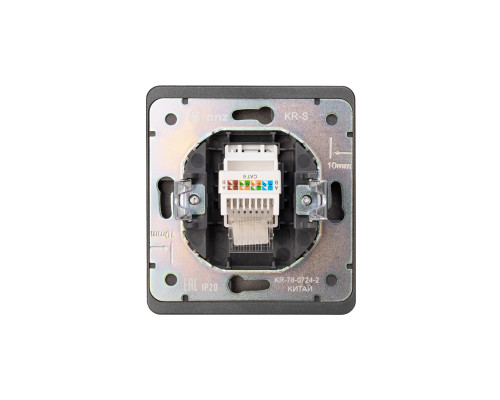 Розетка ROUND компьютерная RJ45 кат6 с/у титан KRANZ