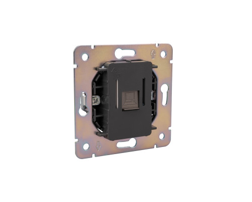Розетка ROUND компьютерная RJ45 кат6 с/у титан KRANZ