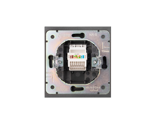 Розетка STRONG компьютерная RJ45 кат6 с/у графит KRANZ