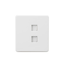 Розетка ROUND компьютерная двойная RJ45+RJ45 кат6 с/у перламутр KRANZ