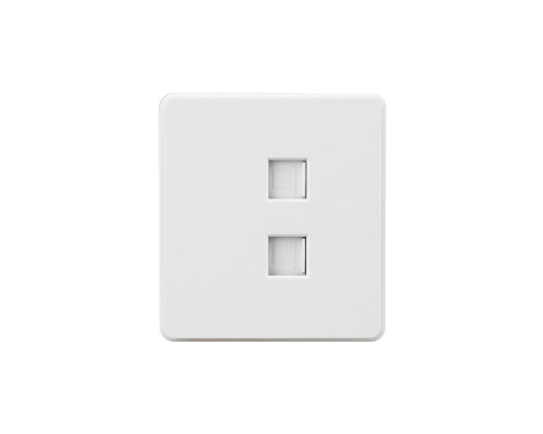 Розетка ROUND компьютерная двойная RJ45+RJ45 кат6 с/у перламутр KRANZ