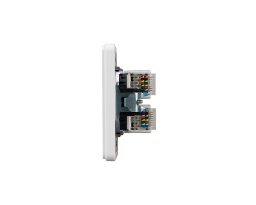 Розетка ROUND компьютерная двойная RJ45+RJ45 кат6 с/у перламутр KRANZ