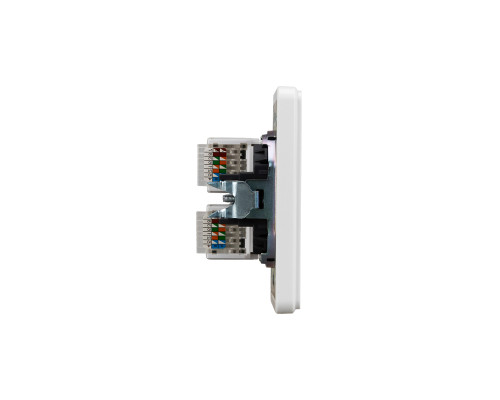Розетка ROUND компьютерная двойная RJ45+RJ45 кат6 с/у перламутр KRANZ