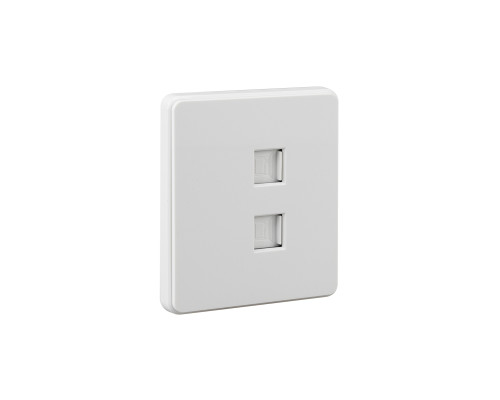 Розетка ROUND компьютерная двойная RJ45+RJ45 кат6 с/у перламутр KRANZ